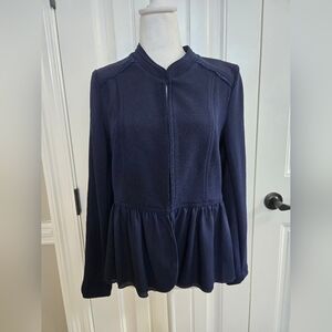 Kate Rosy Ruffle Bottom Blazer Jacket, Medium